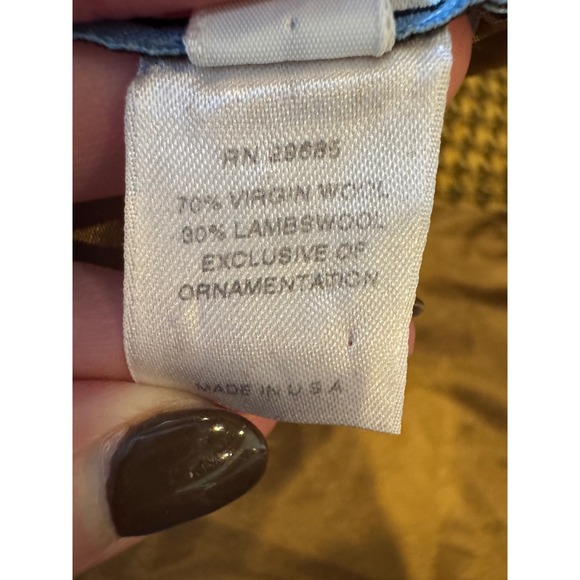 Pendleton Blazer Women XL Brown Tan Houndstooth Wool Jacket Vintage Preppy Retro - Picture 10 of 11